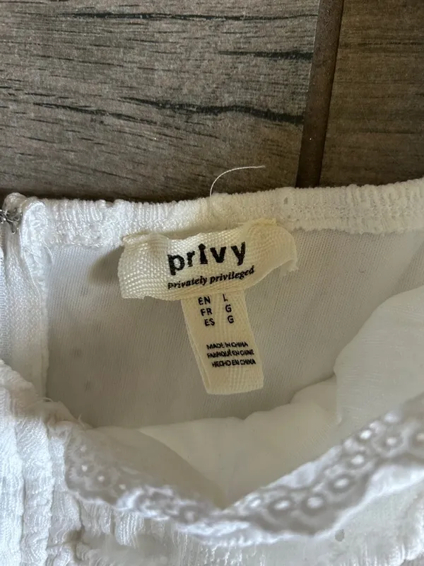 privy White Eyelet Puff-Sleeve Mini Dress - Image 3