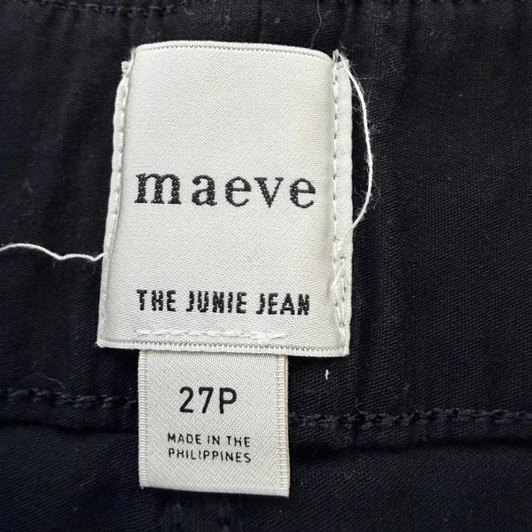 Maeve Anthropologie The‎ Junie Jean Black Wide Leg Petite Pants 27P - Image 10