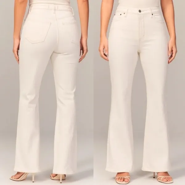 Abercrombie & Fitch 70s Vintage Flare Ultra High Rise Jeans Retro Cream 25 0 - Image 3