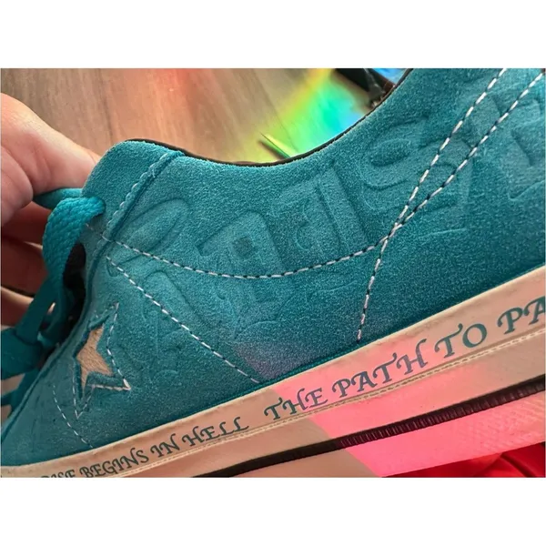 womens Converse Cons X Paradise Sean Pablo One Star Pro Rapid Teal 6.5 - Image 13