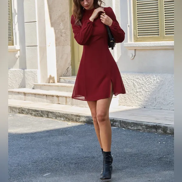 Rihoas Red Mock Neck See - Image 5