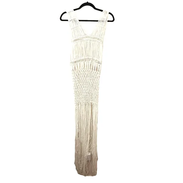 ANTHROPOLOGIE Crochet‎ Fringe Beaded Tunic NWT One Size - Image 3
