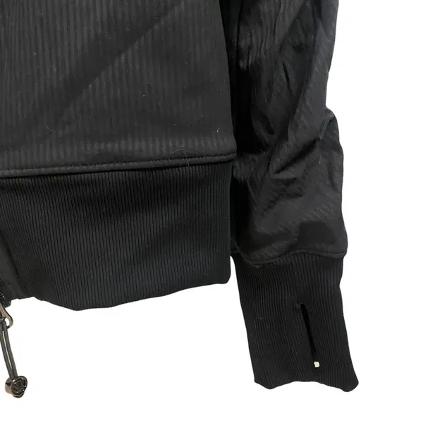 Lululemon Athletica Women’s 4‎ Full Zip Black Hoodie Jacket Ruched Lined - Image 8