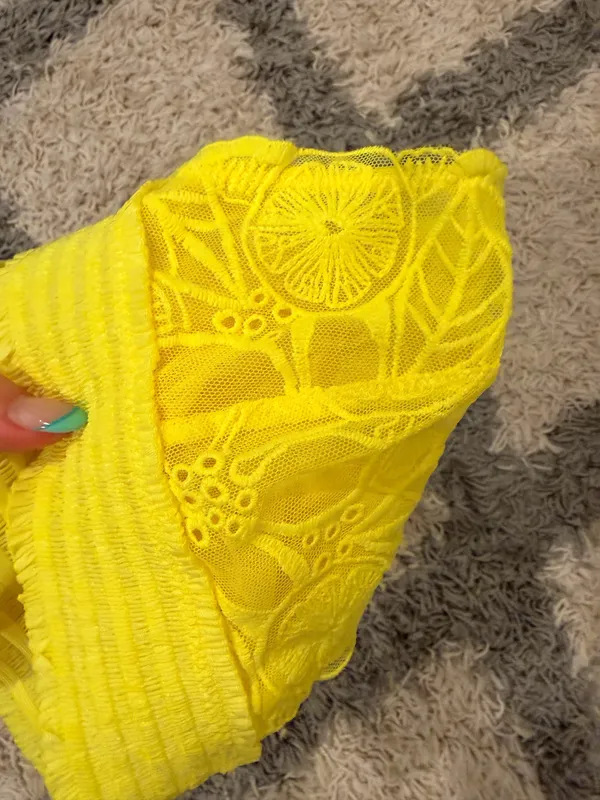 Aerie Neon Yellow Lace Sheer Bralette - Image 4