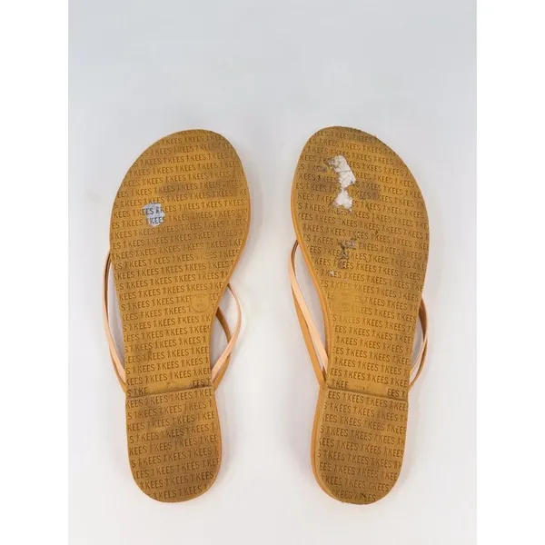 TKKES Womens Sandals Brown Leather Flip Flop Thong Slip On Slides Casual US 6 - Image 6