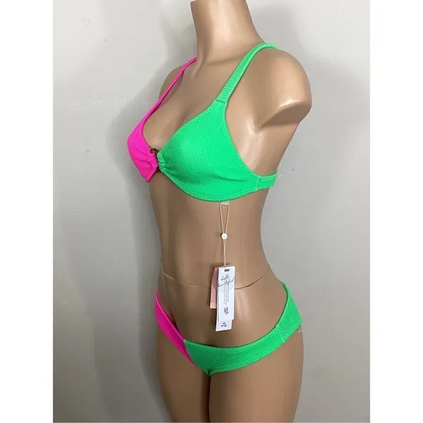 New. Pilyq two toned teeny bikini set. Small. Retails $168 - Image 6