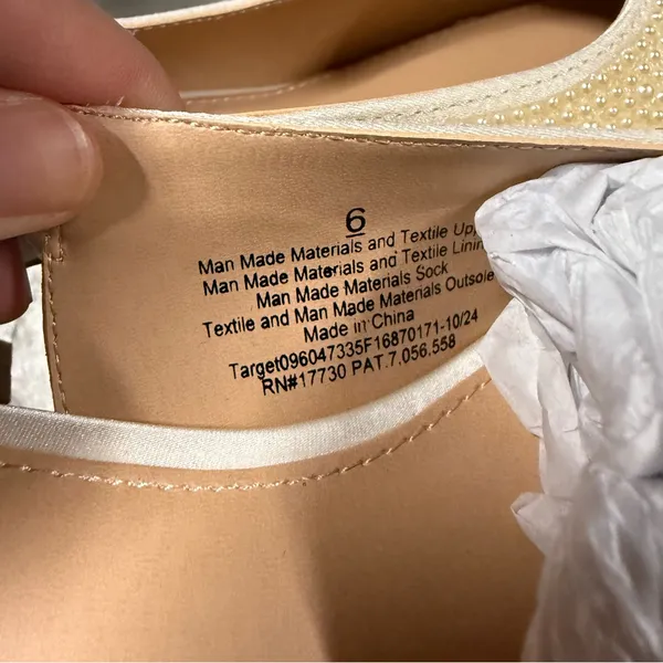A New Day Milan Pearl Cream Slingback Heels Cushioned Insole Size 6 NEW - Image 9