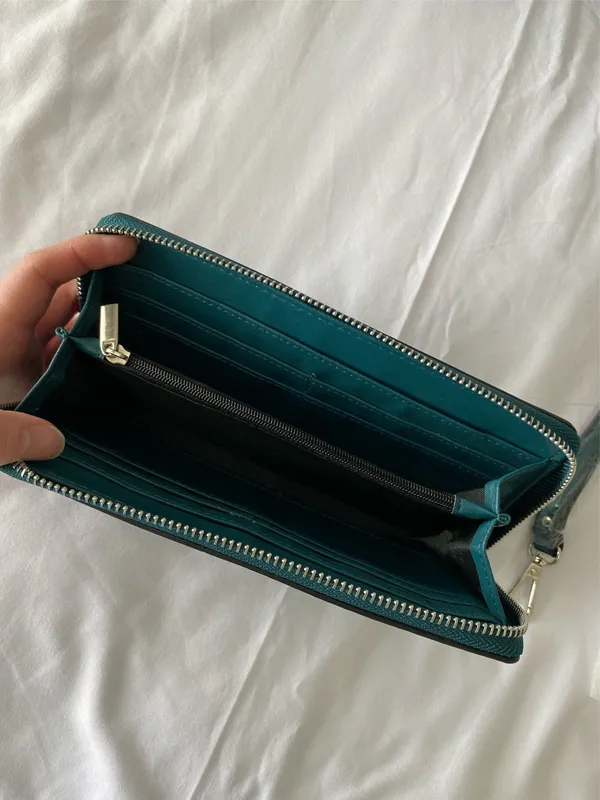 Teal Jessica Moore Zip Wallet - Image 2