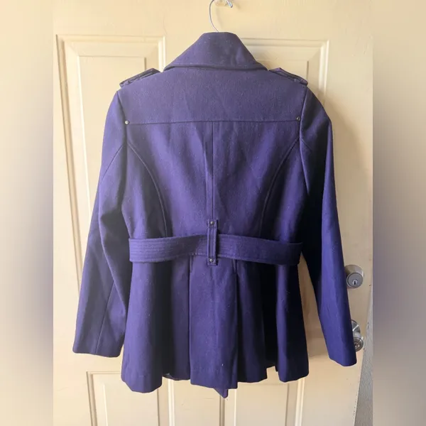Worthington Double-Breasted Purple Pea Coat - Image 3