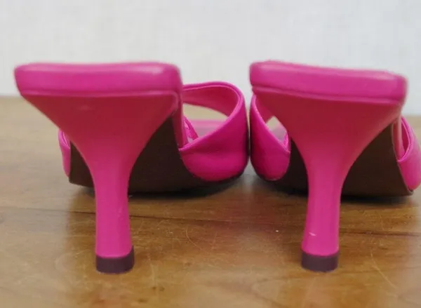 Zara Pink Open Toed Mule Heels Size 36 - Image 7
