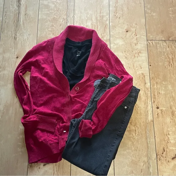 Mossimo Supply Co.,‎ cardigan w/ shawl collar, Women’s size Medium, red - Image 6