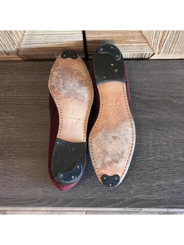 Talbots Womens Burgundy Loafers Slip-Ons Size 8N Suede Flats - Image 6