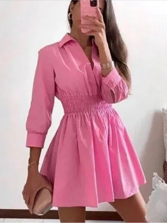 ZARA Pink Poplin Dress - Image 2