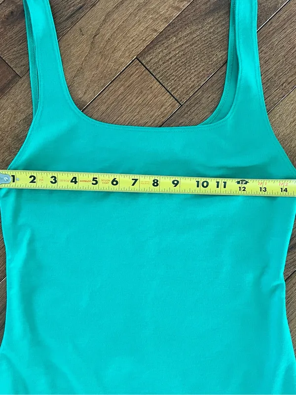 Zara Green Square-Neck Midi Bodycon Tank Dress New Without Tags - Image 4