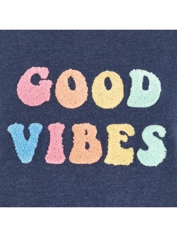 Wildfox Good Vibes pastel rainbow textured loop knit statement sweatshirt size S - Image 3