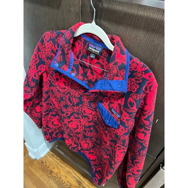 Patagonia Synchilla Snap T Fleece Pullover Jacket‎ Size small Lotus Flo - Image 2