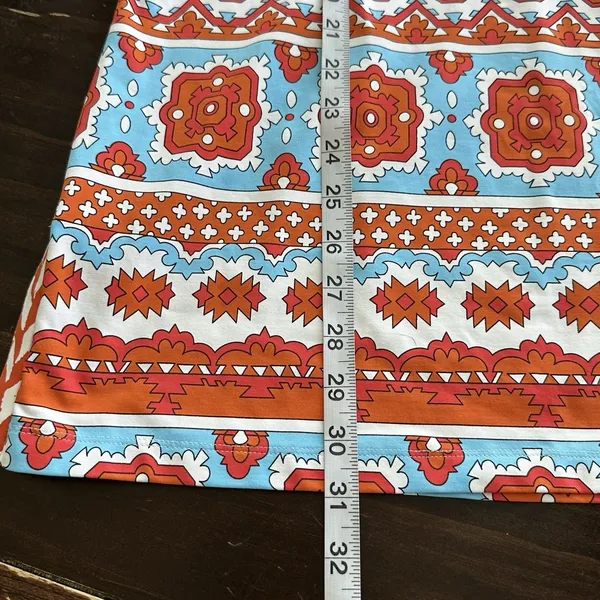 J. McLaughlin For Dillards Mini Dress XL Geo Print Long Sleeves Colorful Tunic - Image 7