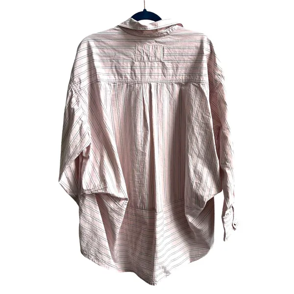 We The Free Striped Button Down Womens L Pink Coastal Boho‎ Oversized Shirt - Image 6