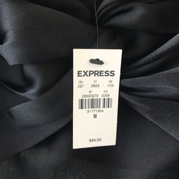 Express Satin High Rise Wide Leg Pant Ruffle Crop Tank Set, NWT, Medium, Black - Image 11