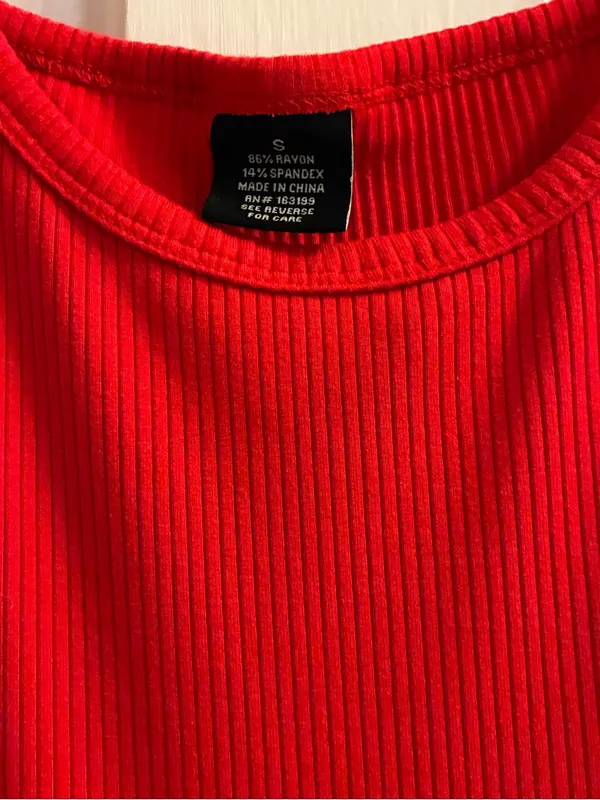 Red Ribbed Slip Maxi Dress - Women Size Small - Image 2