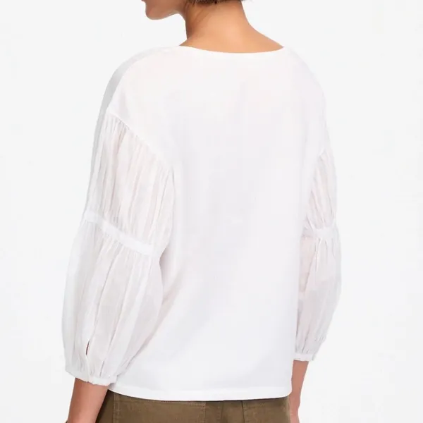 Madewell women’s Puff-Sleeve Drop-Shoulder Knit Oversized Top white Size XXS NWT - Image 3