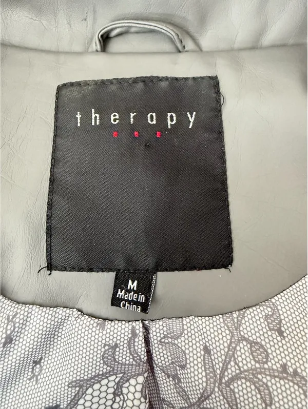 Therapy gray moto jacket Size M - Image 2
