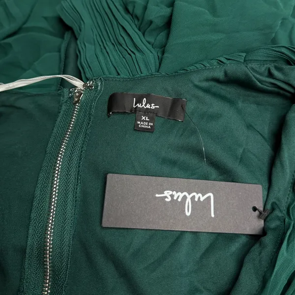 Lulus Vivid Imagination Emerald Green Cutout Maxi Dress size XL NWT - Image 7