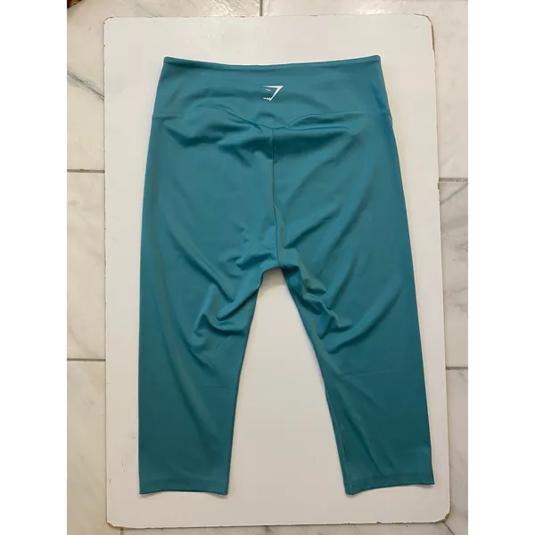 Gymshark Training High Waisted‎ Cropped Capri Leggings Teal Blue XXL B1A1U - Image 9