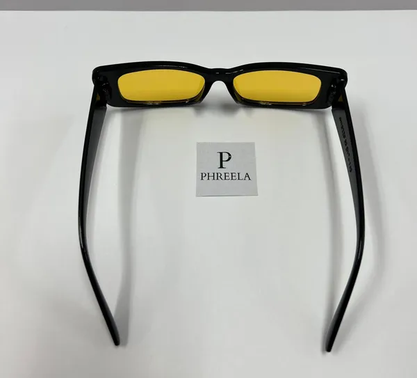 Retro Style Rectangle Sunglasses With Yellow Lenses/ Yellow Lenses Sunglasses - Image 4
