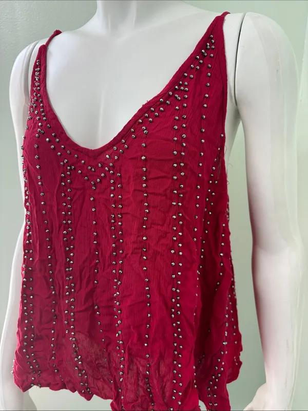 Intimately free people red beaded tank medium - Image 2