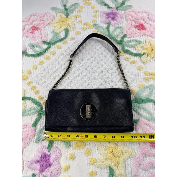 Kate Spade Black‎ Leather Turn Lock Chain Shoulder Bag Purse NEW YORK - Image 3