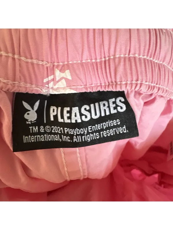 Pleasures x Playboy Pink All Over Print Beach Pants Lounge Trousers Small - Image 5
