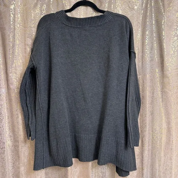 Free People Orion Charcoal Gray A-Line Tunic Oversized Sweater XS - Image 2