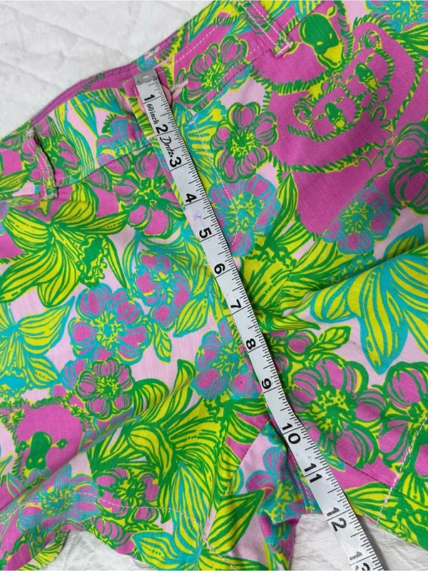Lilly Pulitzer Bright Tropical Floral Print Shorts - Pink, Green, Yellow size 10 - Image 7