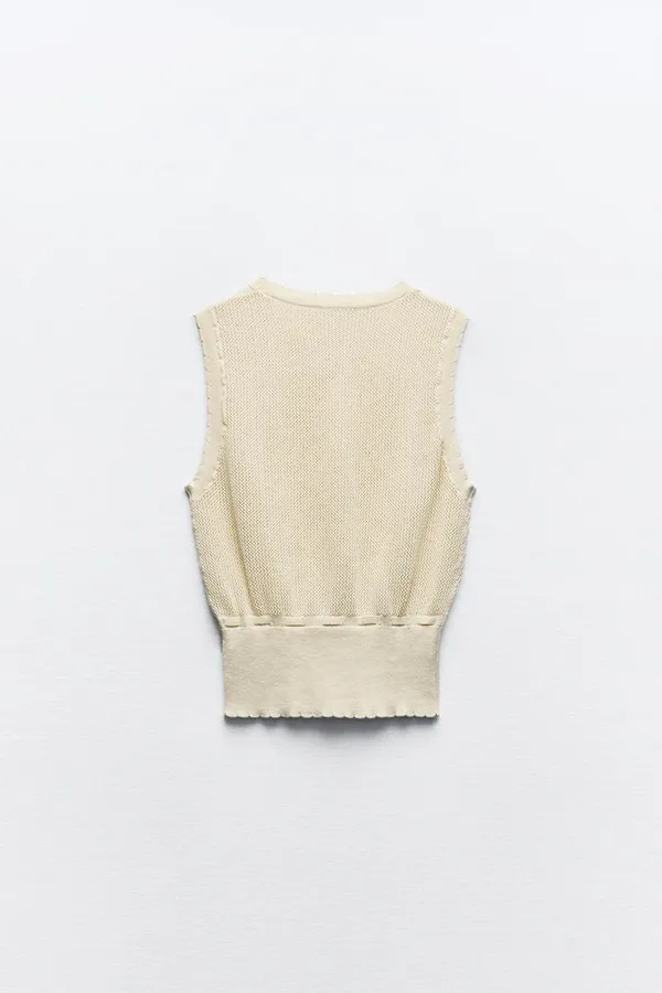 ZARA NWT Ecru ROMANTIC KNIT TOP. Size Large NWT Ecru ROMANTIC KNIT TOP. Size Large - Image 5