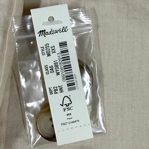 Madewell MD255 Linen Blend Belted Blazer Jacket Beige XXS New‎ - Image 7