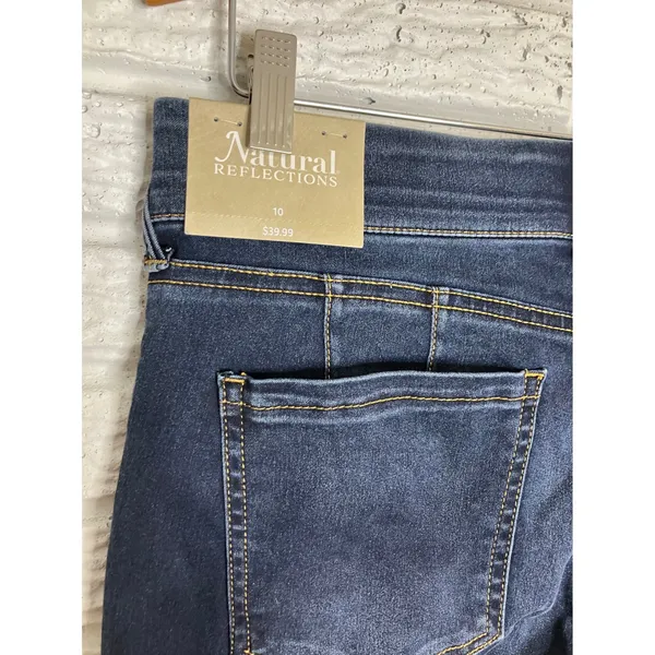 Natural Reflections Ab Slimmer Bootcut Jeans‎ Womens 10 Dark Wash New Stretch - Image 6