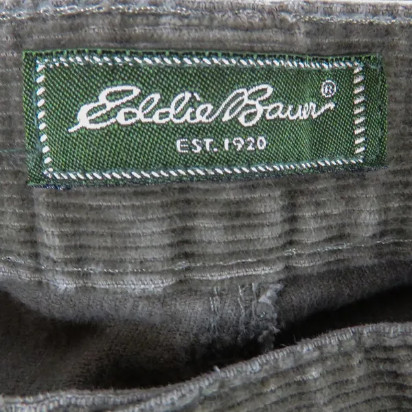90s Vintage Eddie Bauer Olive Green Velvet Corduroy Straight Leg Pants 8P 30" - Image 5