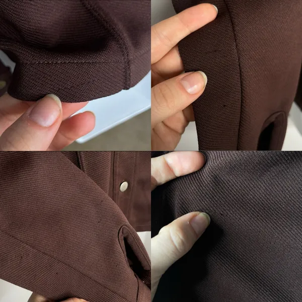 FREE PEOPLE Vintage Brown Jacket Womens Small Neutral Indie Sleaze Grunge Goblin - Image 12