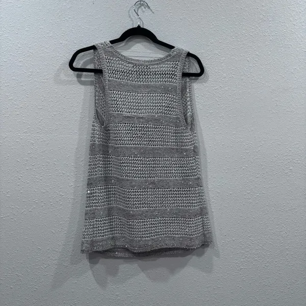INC International‎ concepts sleeveless top size large sequin Tan - Image 3