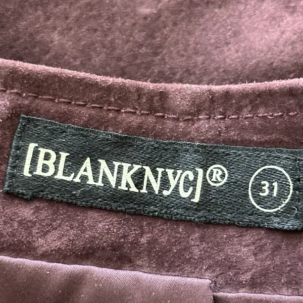 Blank NYC Leather Suede Burgundy Red Mini Skirt Side Slit Size 31 - Image 4
