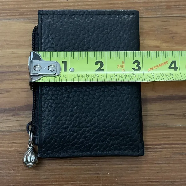 Brighton Black Leather Card Wallet Coin Purse Heart Shaped ID Window 3x4" - Image 10