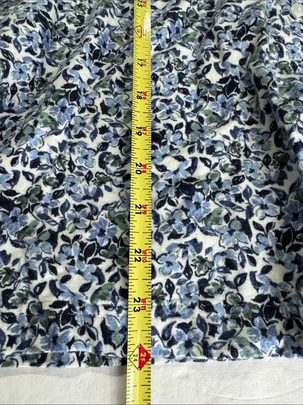 Garnet Hill Blue Green Floral Pajama set organic cotton long sleeve pants L/XL - Image 16