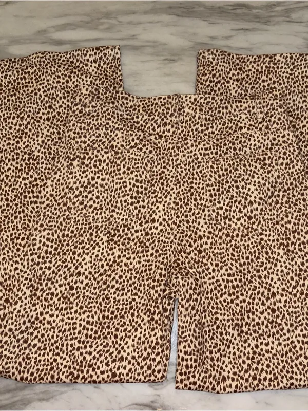 NWOT Bailey Rose Leopard Cheetah Print High Rise Straight Wide Leg Pants S - Image 9