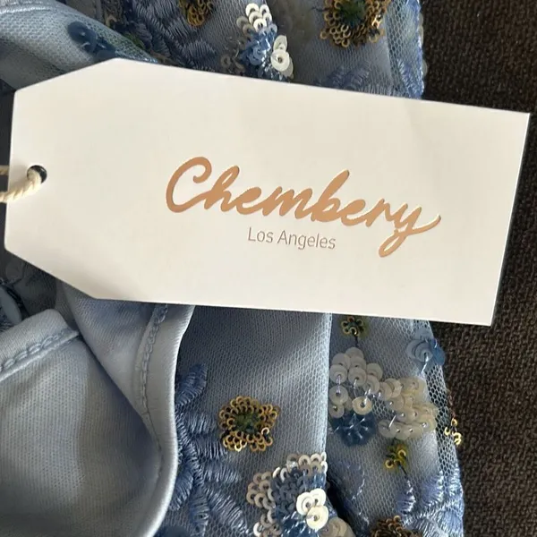 Blue sequence flower dress size medium - Image 9