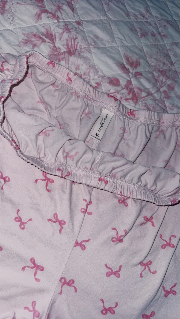 Laura Ashley pink bow pj bottoms - Image 3
