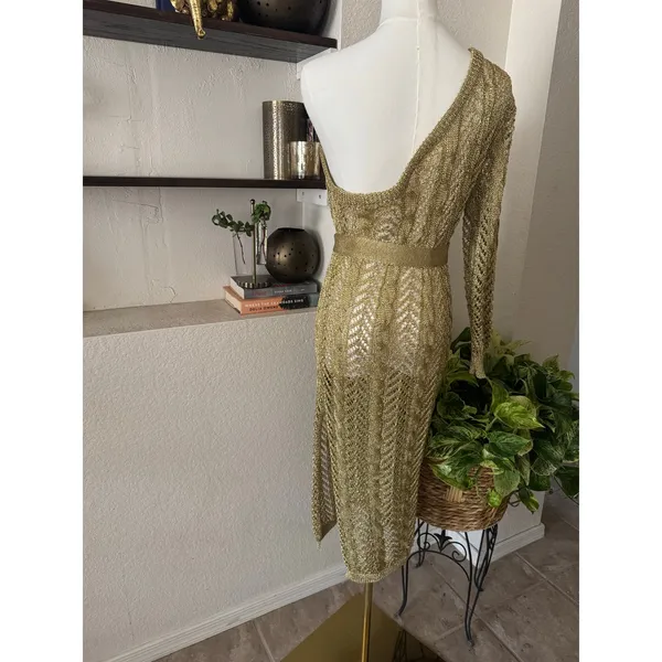 Maeve Gold Crochet Dress/Cover-Up One Size Fits Most - Gorgeous Anthropologie - Image 5