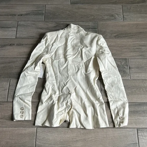 Cream blazer with shoulder pads - Image 5