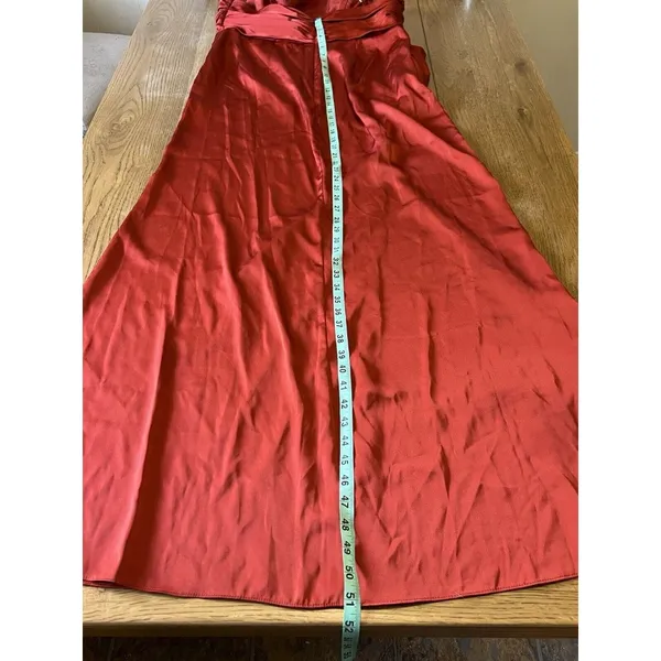 Azazie Eren ? Bronzer Satin Mermaid Full‎ Length Dress Custom Size A16 Rust Read - Image 6