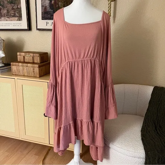 FREE PEOPLE BEACH El Mar Flare‎ Sleeve Mini Dress Size Medium - Image 3
